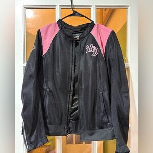 Harley Davidson Black and Pink Jacket